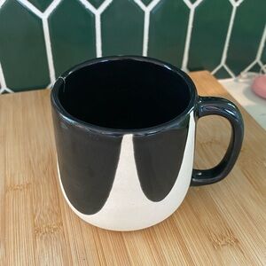 Black and white handmade mug